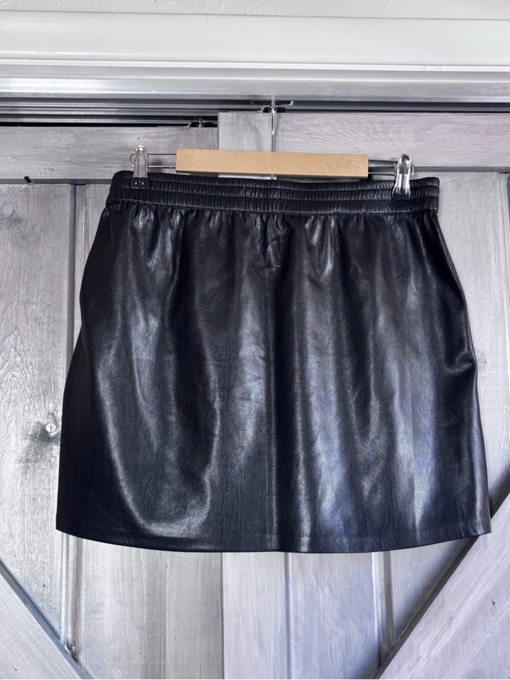 Aritzia Babaton Vegan Leather Mini Skirt BUNDLE Black AND Brown pockets boho - Picture 6 of 13